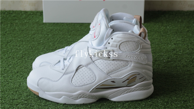 Authentic Air Jordan 8 Retro OVO White